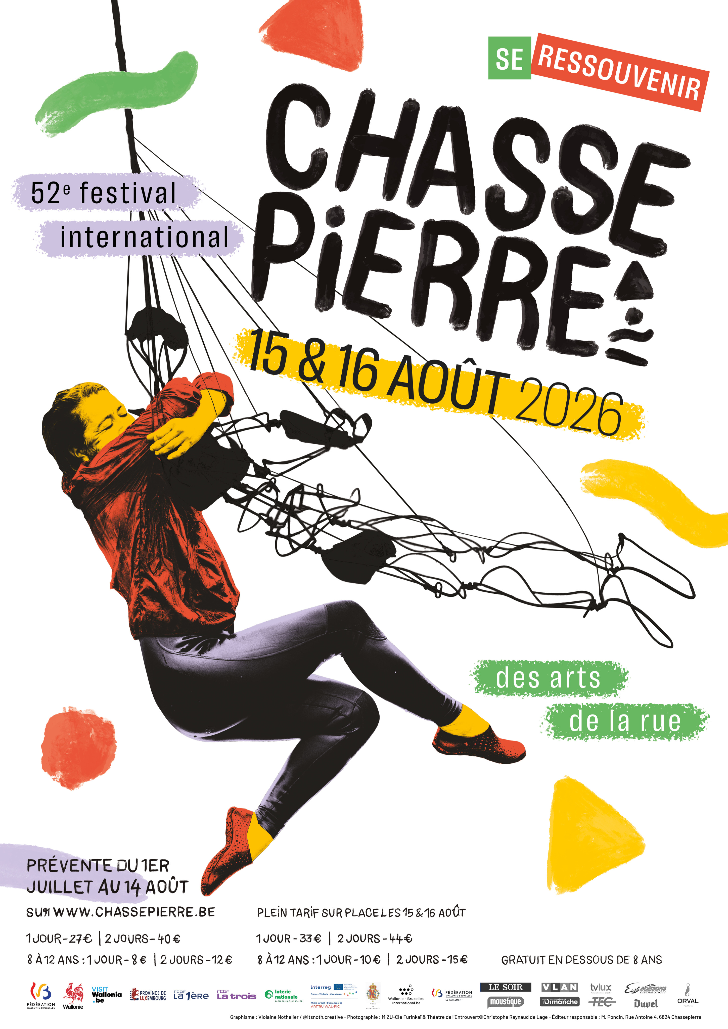 Poster of the 52nd international street arts festival of Chassepierre - 15 and 16 August 2026